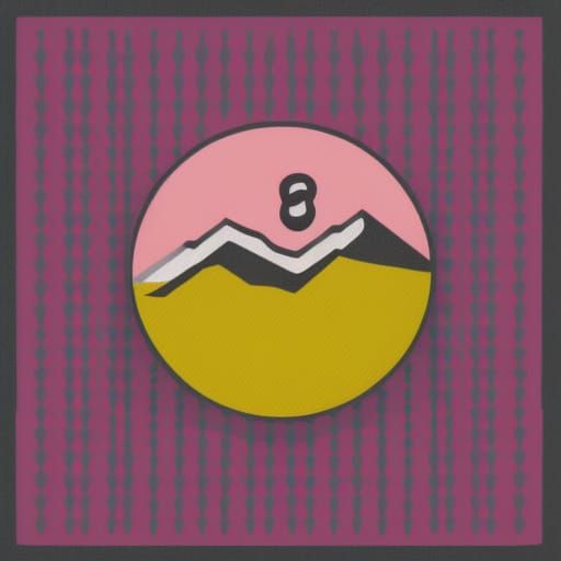 Minimalist Pink Sun and Mountains Icon Patch