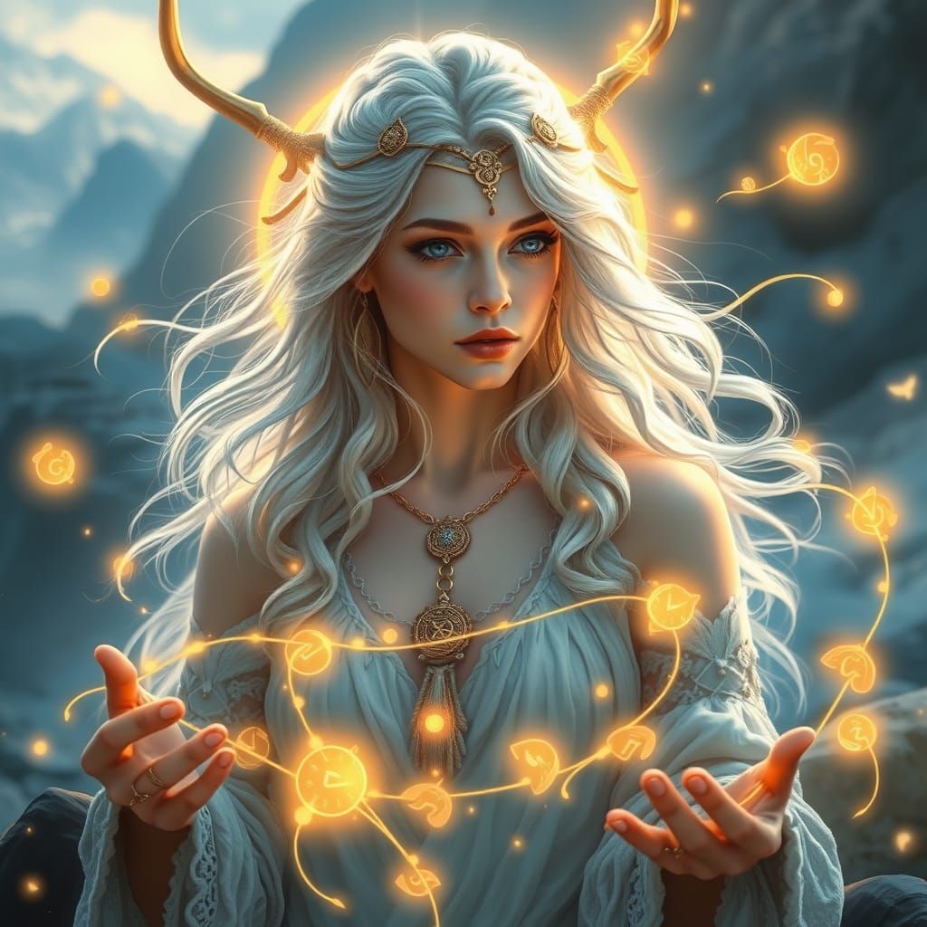 Verdandi, Norn of Present, Weaving Golden Thread