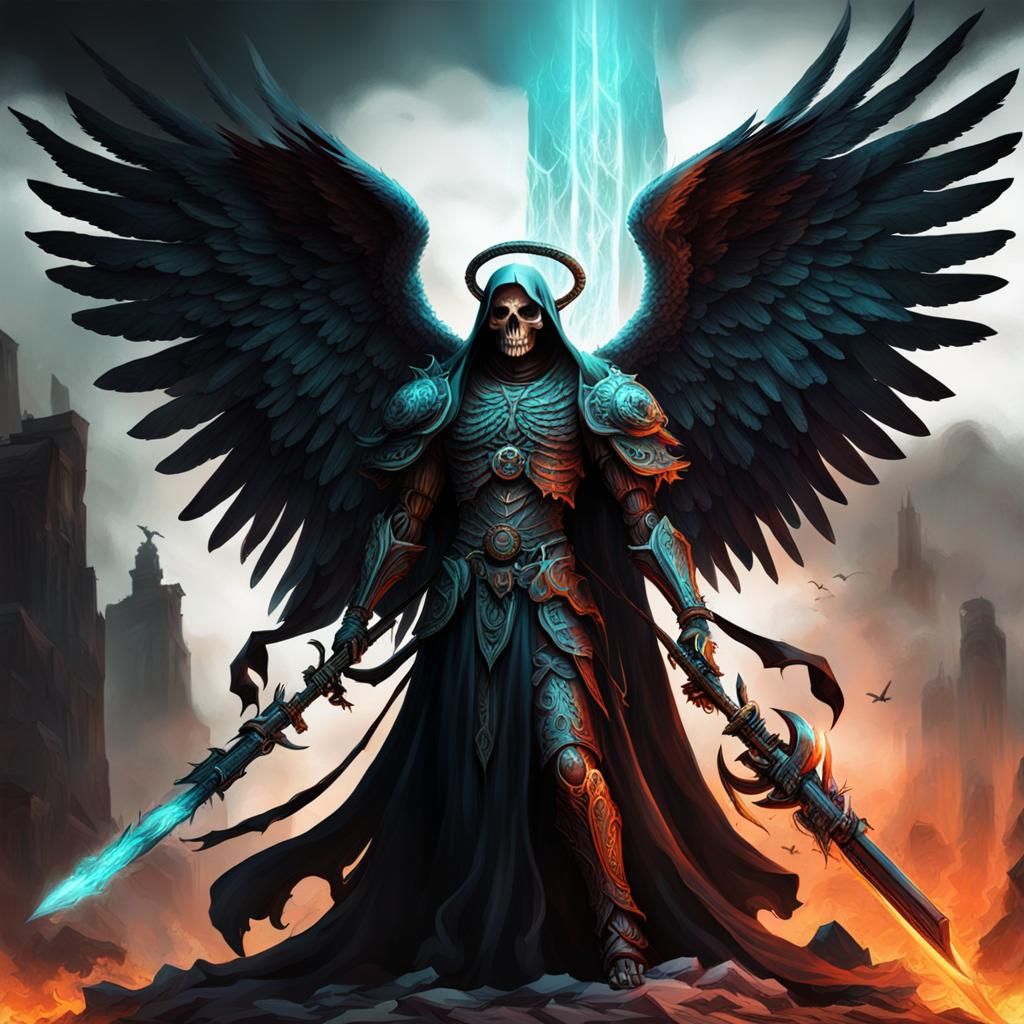 Vibrant Angel of Death Illustration