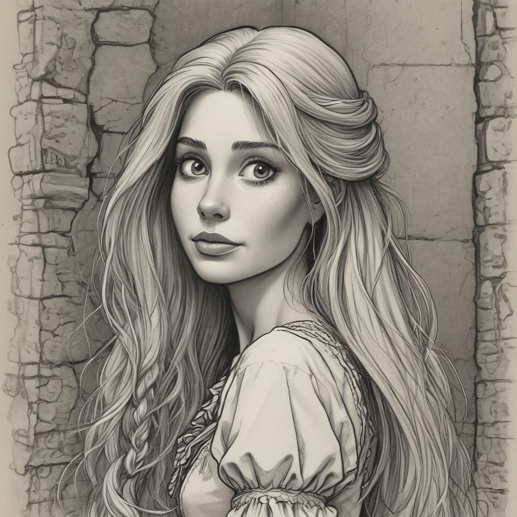 Rapunzel Portrait in Mad Magazine Style