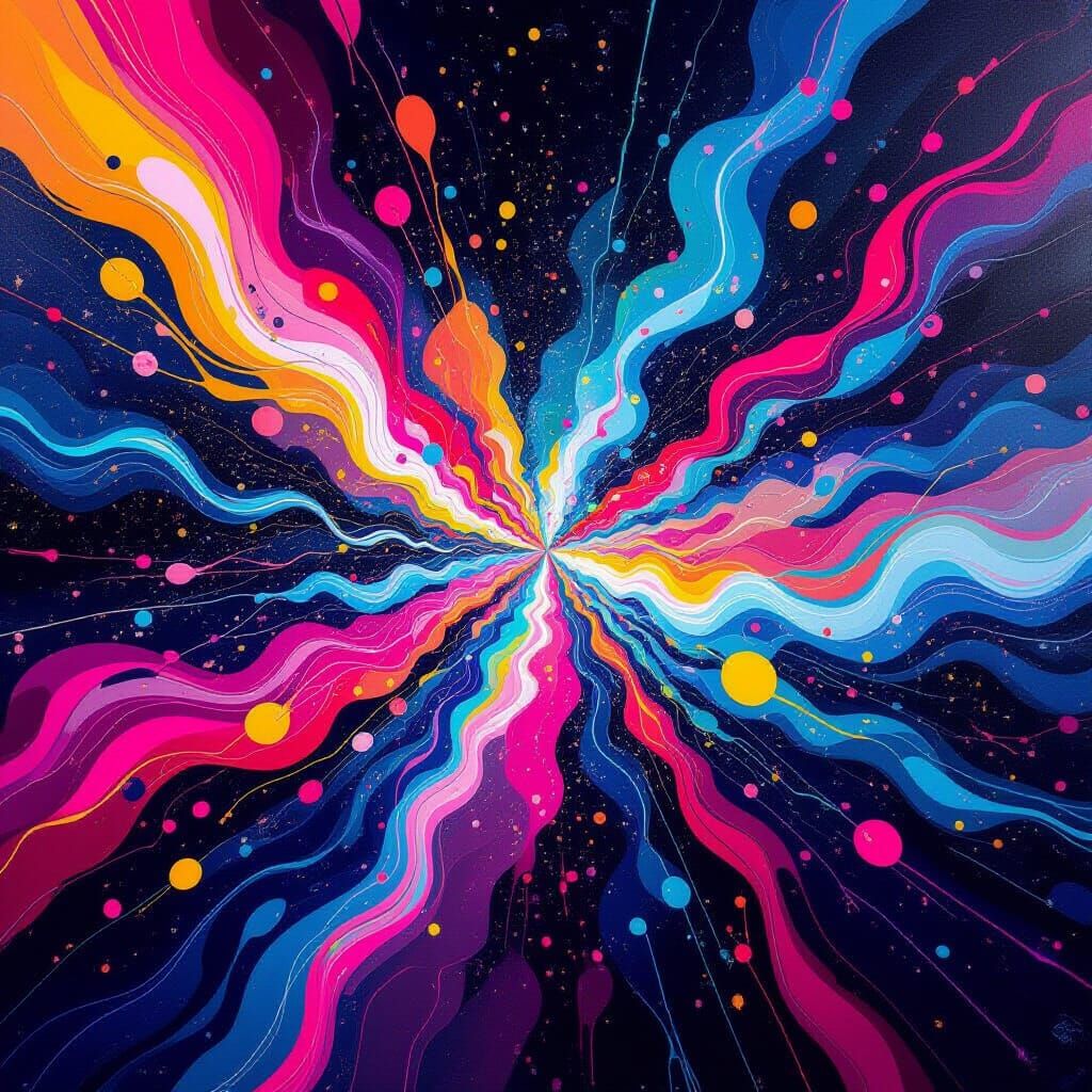 Vibrant Abstract Digital Art with Fluid Motion