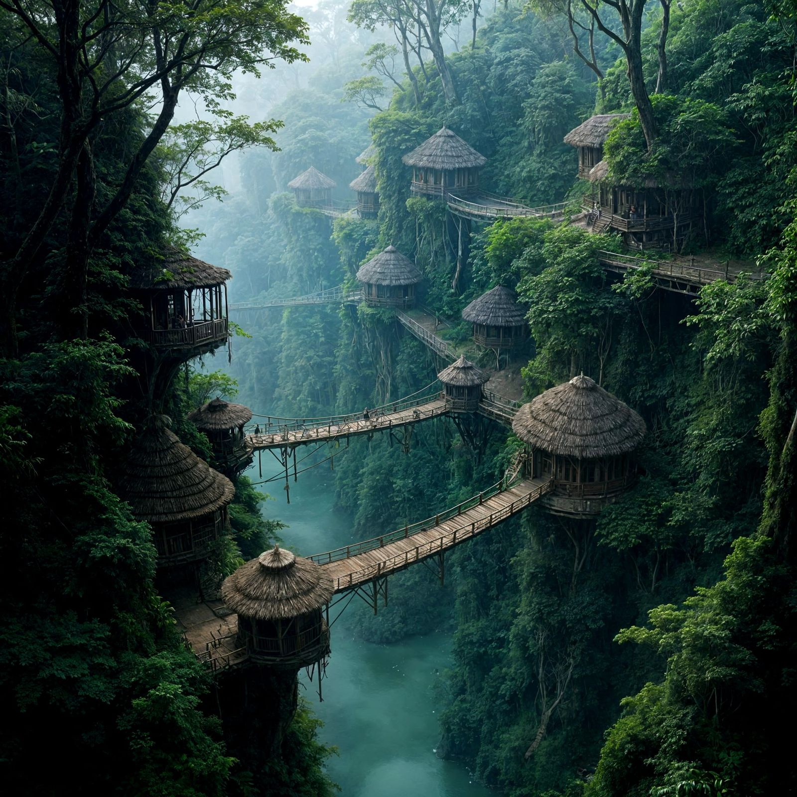 Hidden Jungle Settlement Bird's-Eye View