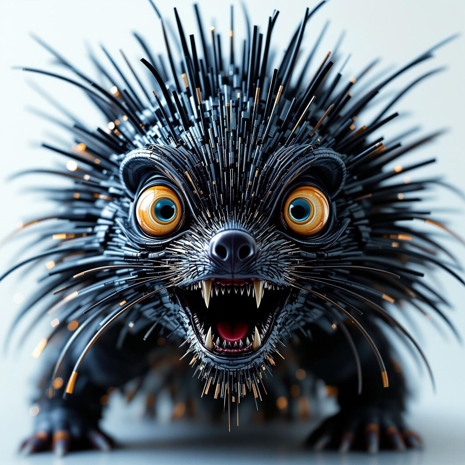 Cyberpunk Porcupine in High-Definition 8K Cinematic Style