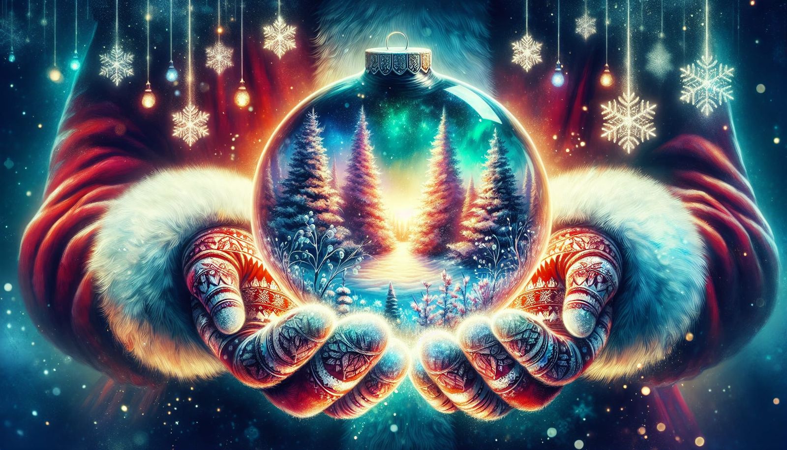 Winter Wonderland in Vibrant Futuristic Colors