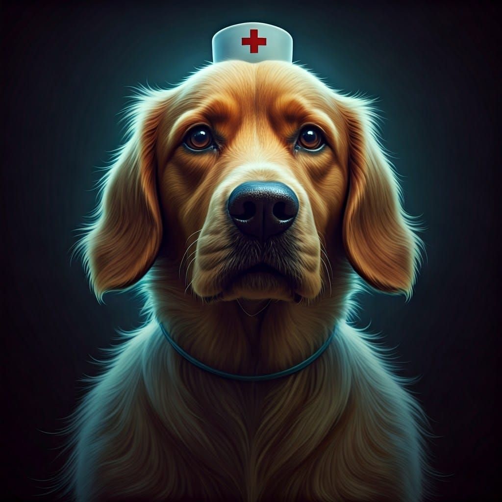 Fantastical Medical Dogs in Vibrant Colors