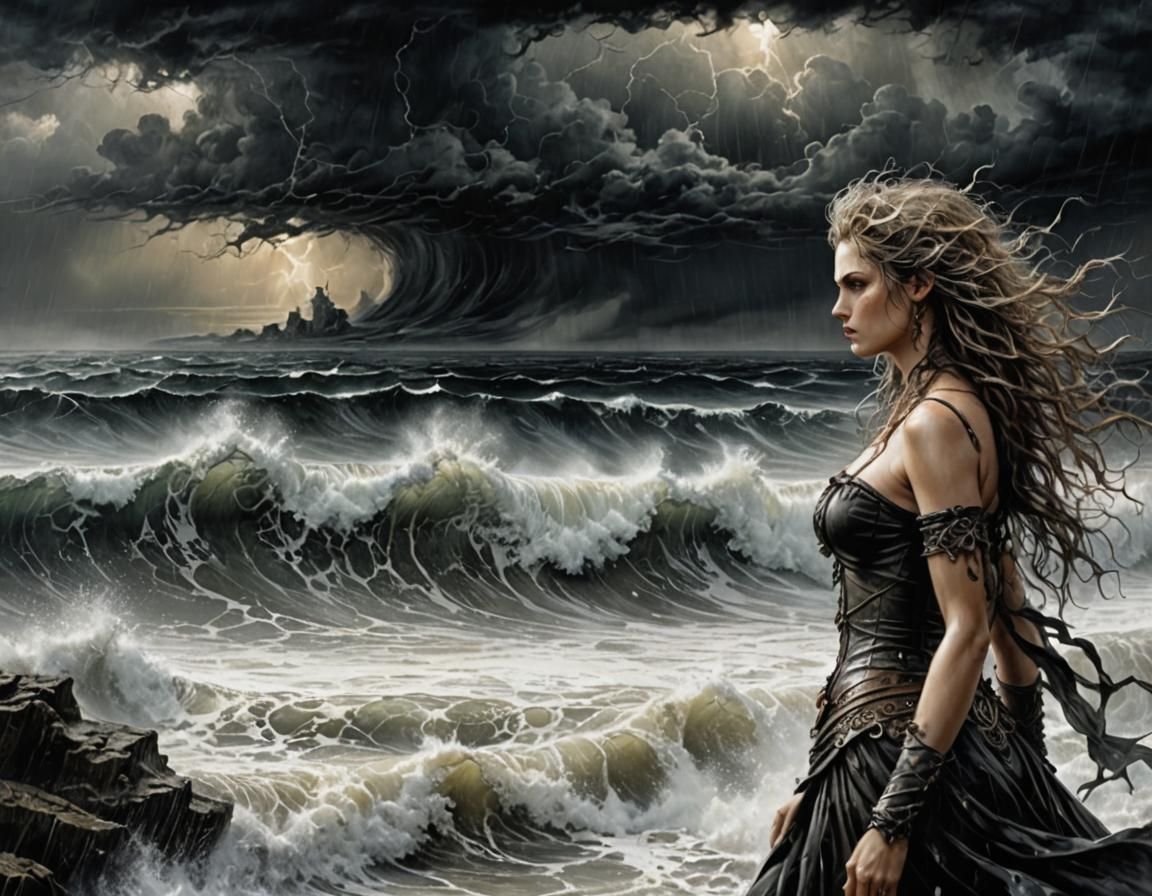 Ocean Hurricane in Hyperrealistic Style