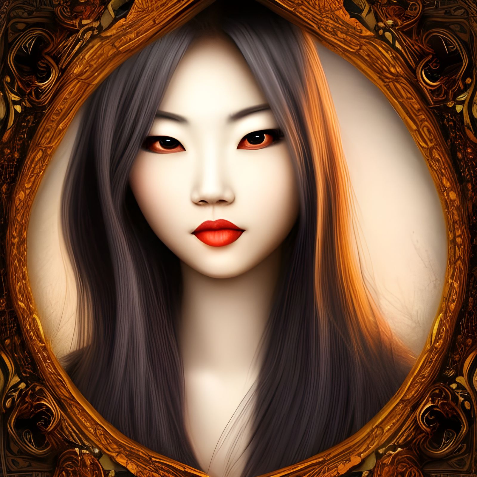 Yin and Yang: Realistic Asian Women in Detailed Painting