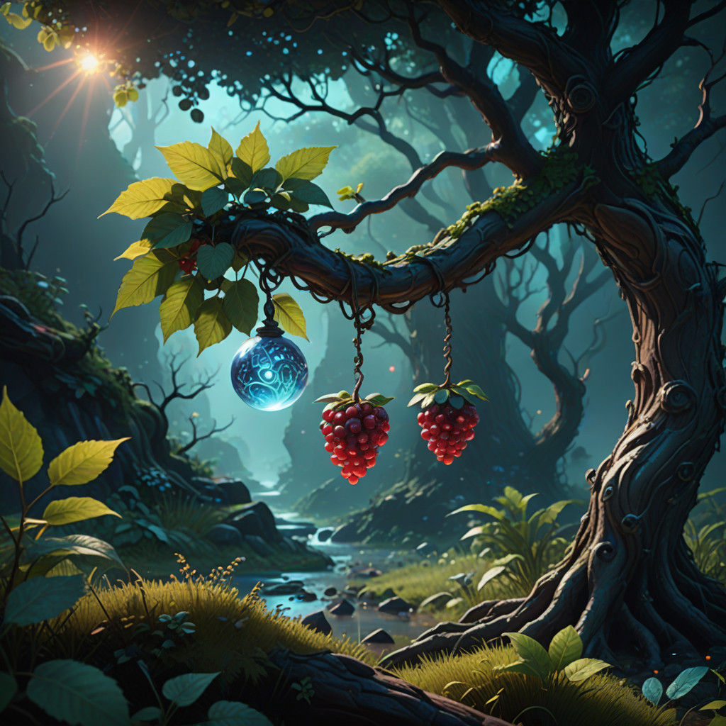 Surreal, Glowing Dingle Berry Illuminates Ancient Tree