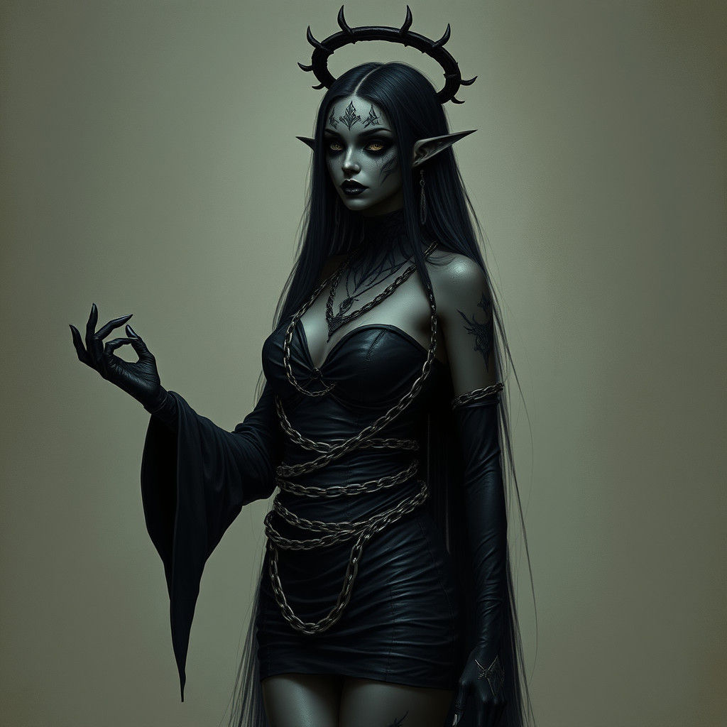 Gothic Dreadweaver: A Dark Mystical Illustration