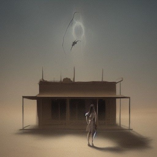 Sinister Desert Ghost Town in Fantasy Style