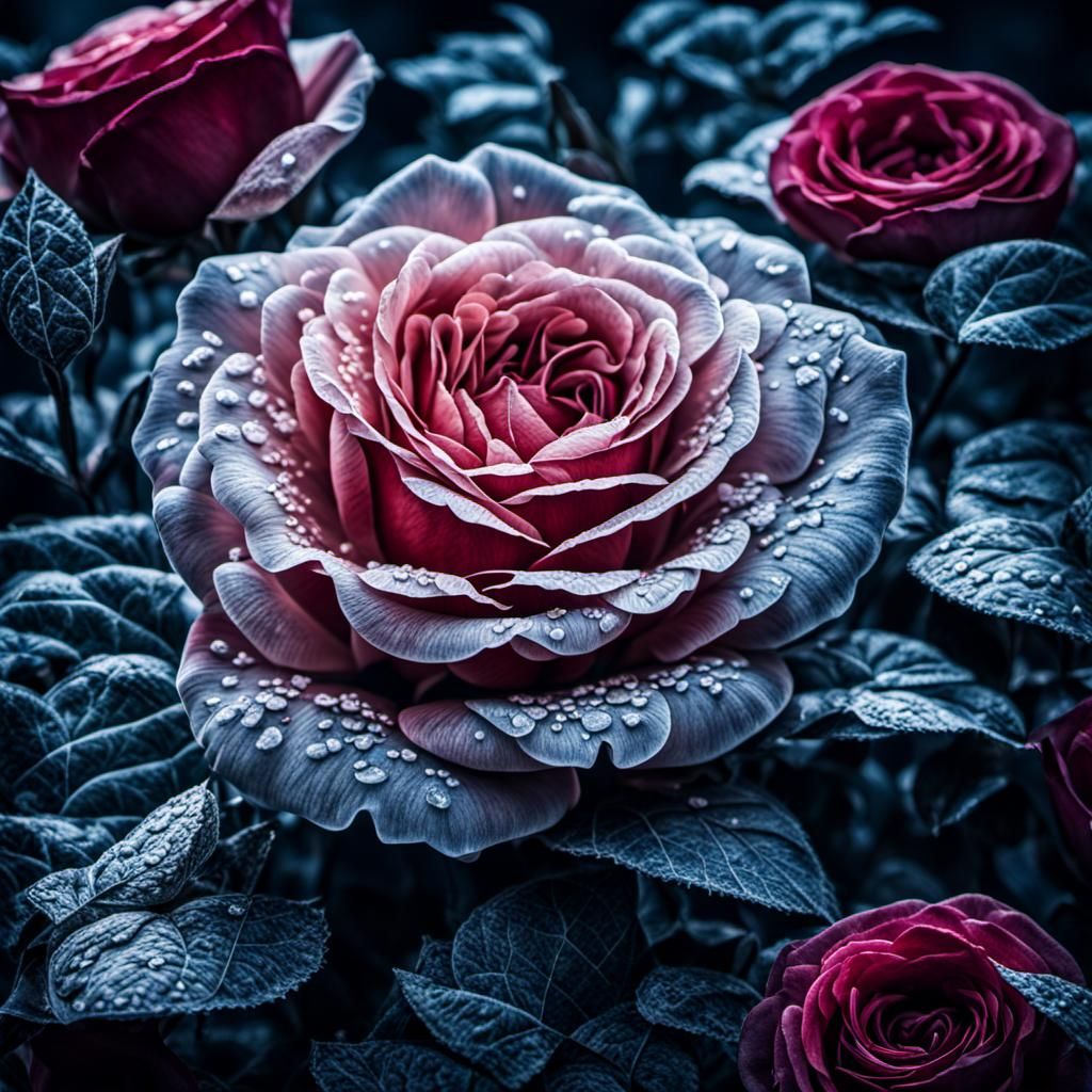 Hyperrealistic Crystal Rose with Intricate Details