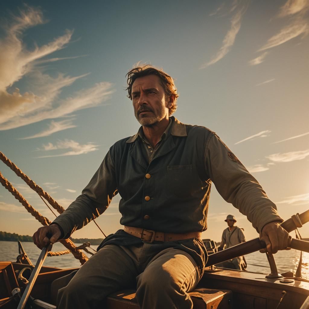 Ra Sailing His Barge Across the Sky