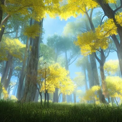 Fantastical Landscape with Ink Textures in 3D