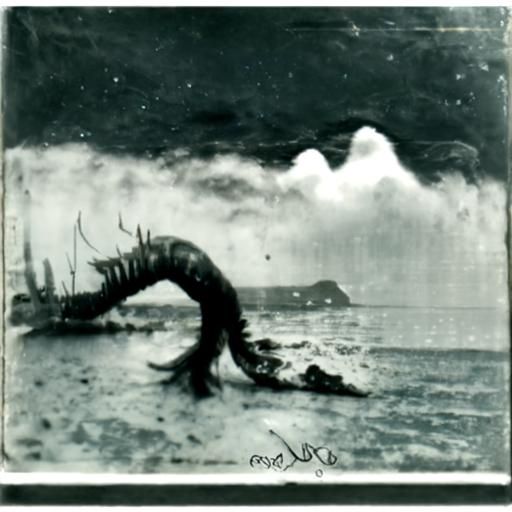 Sea Monster Captured in Vintage Seascape Photograph