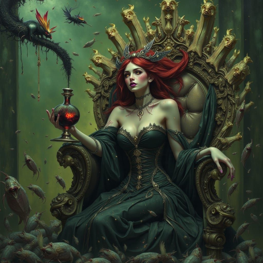 Sensual Plaguebringer on Bone Throne