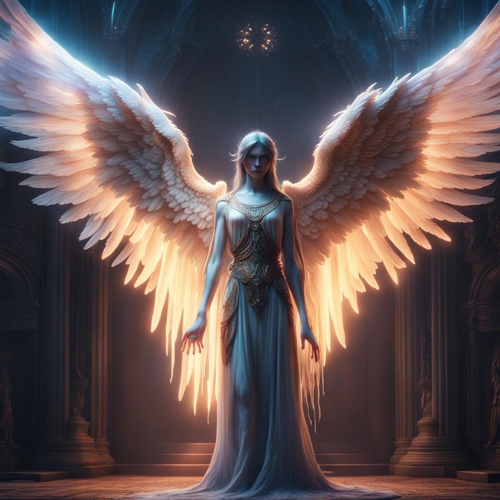 Ethereal Angel: Detailed Matte Painting in 8k