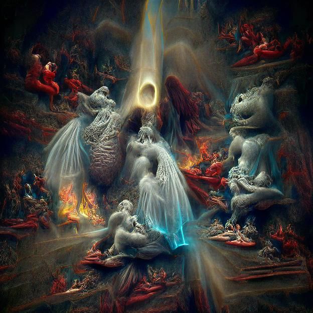 Demon Angel Transformation: Astral Cosmic Illustration