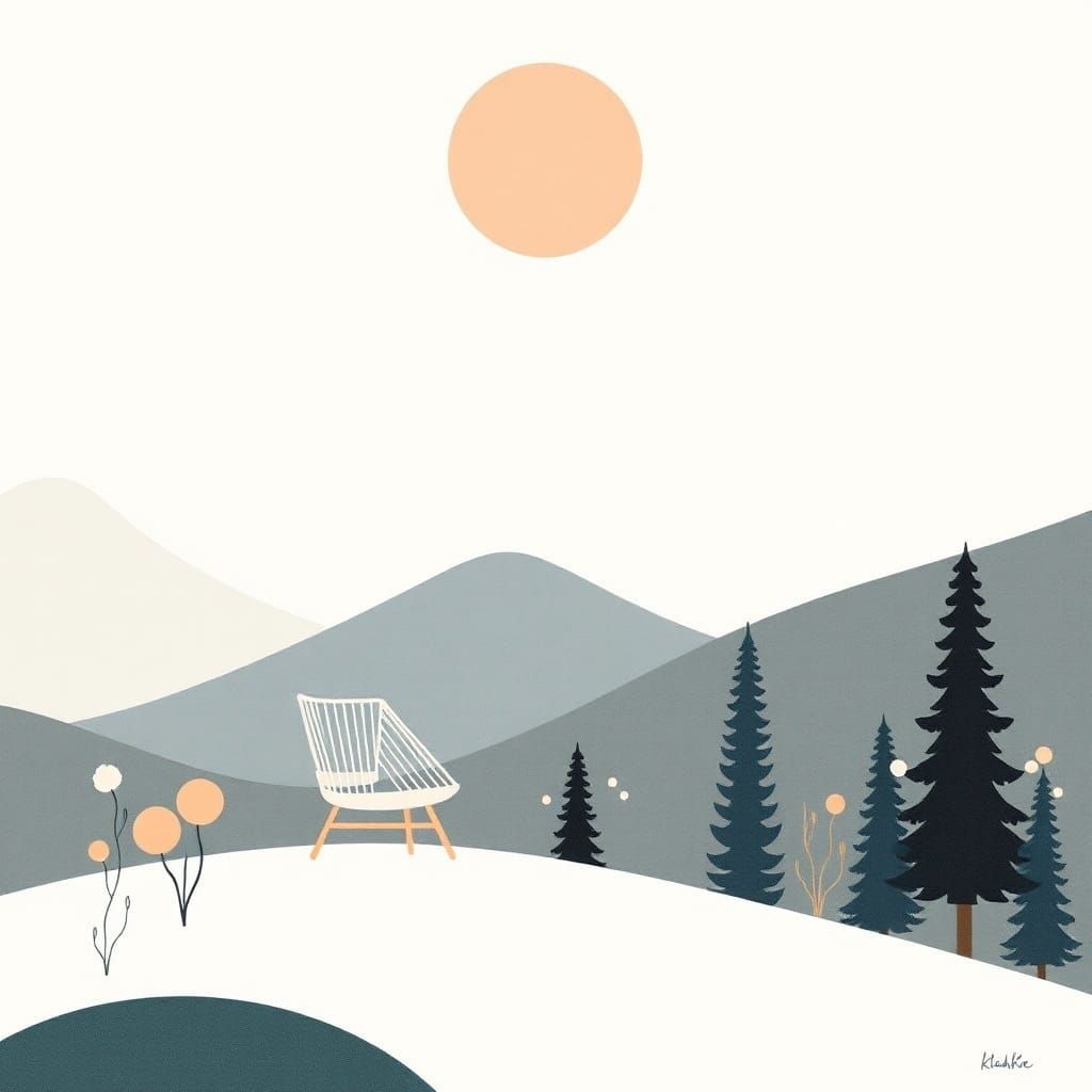 Minimalist Ear Design in Mid-Century Modern Style