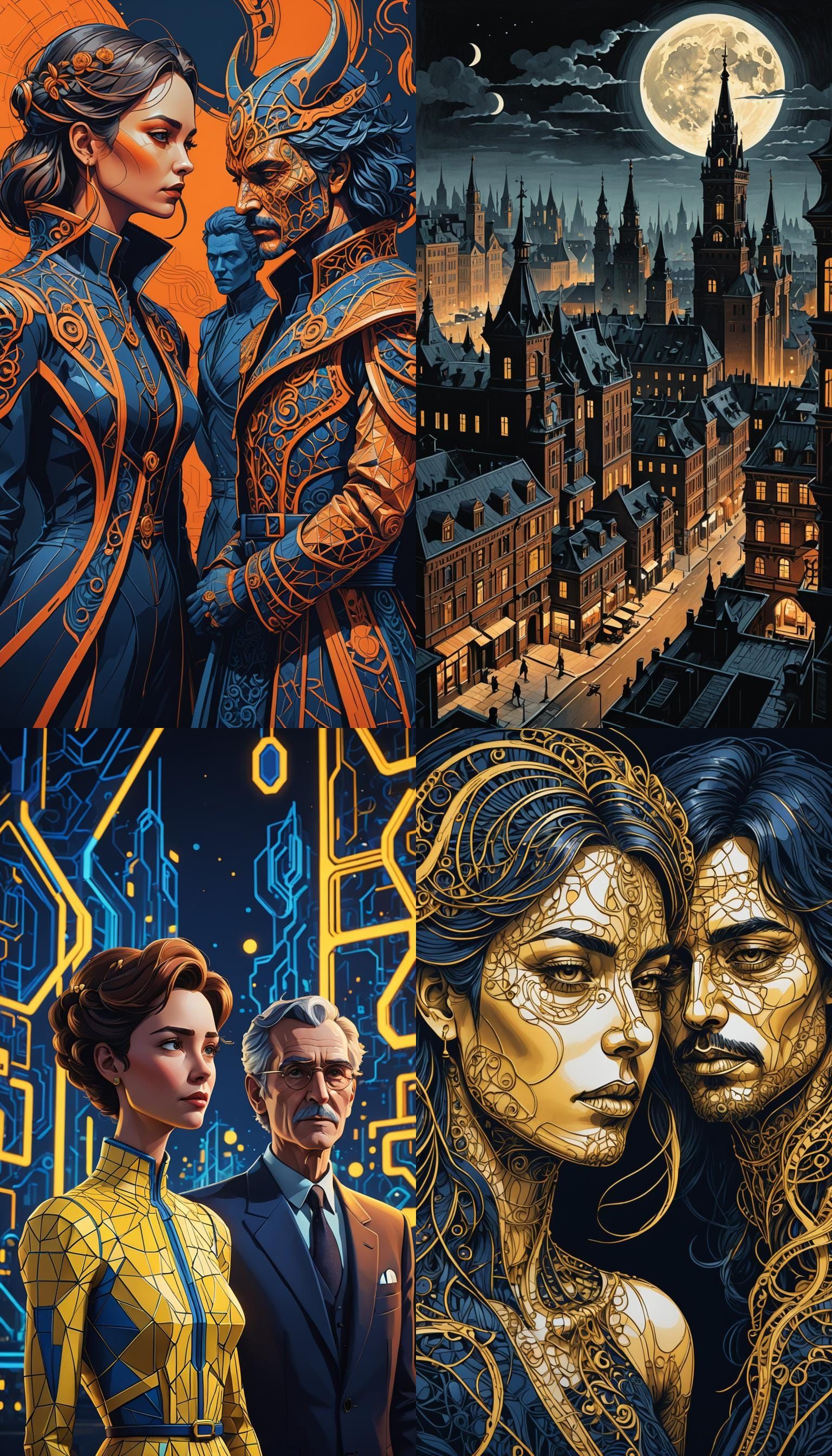 Abstract Line Art: The Master and Margarita