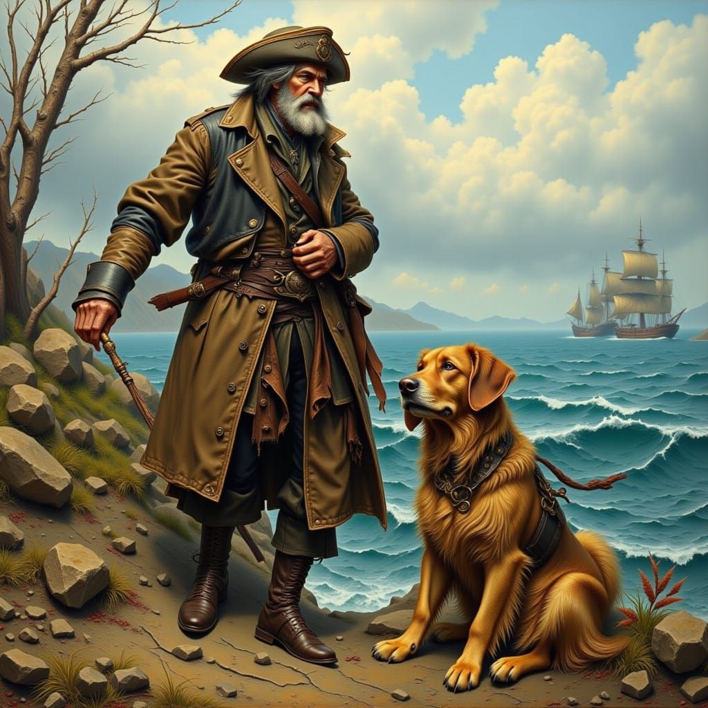 Old Sailor and His Faithful Dog