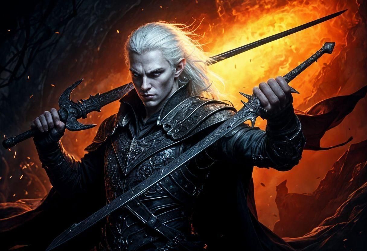 Elric of Melniboné Swings the Black Sword