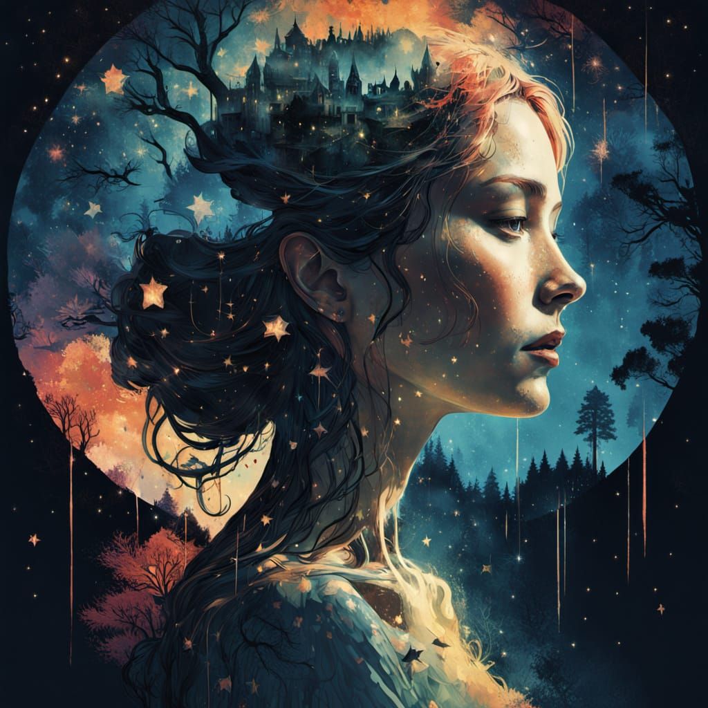 Ethereal Princess in a Celestial Metropolis