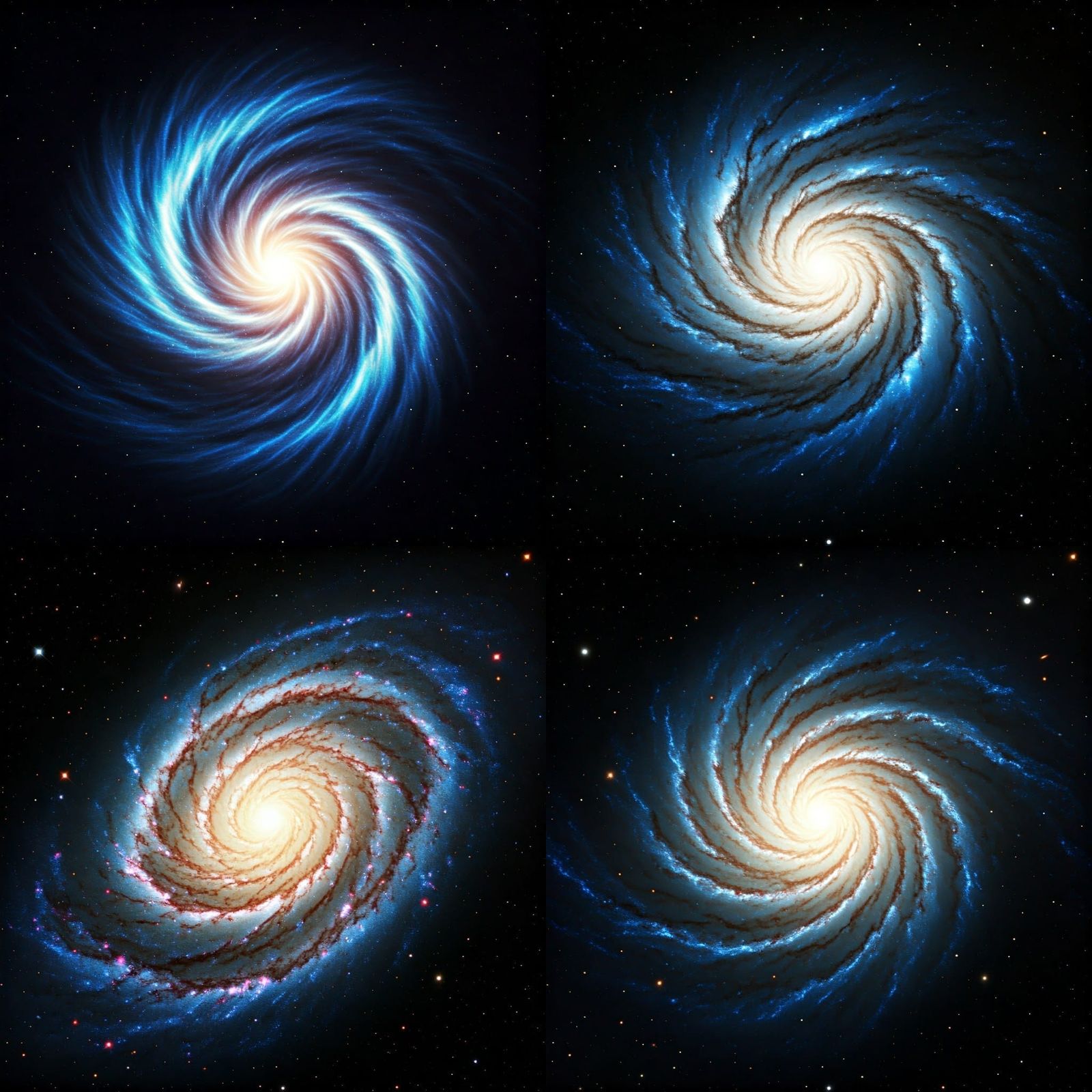 Spectacular Spiral Galaxy Inspired by Space Telescopes