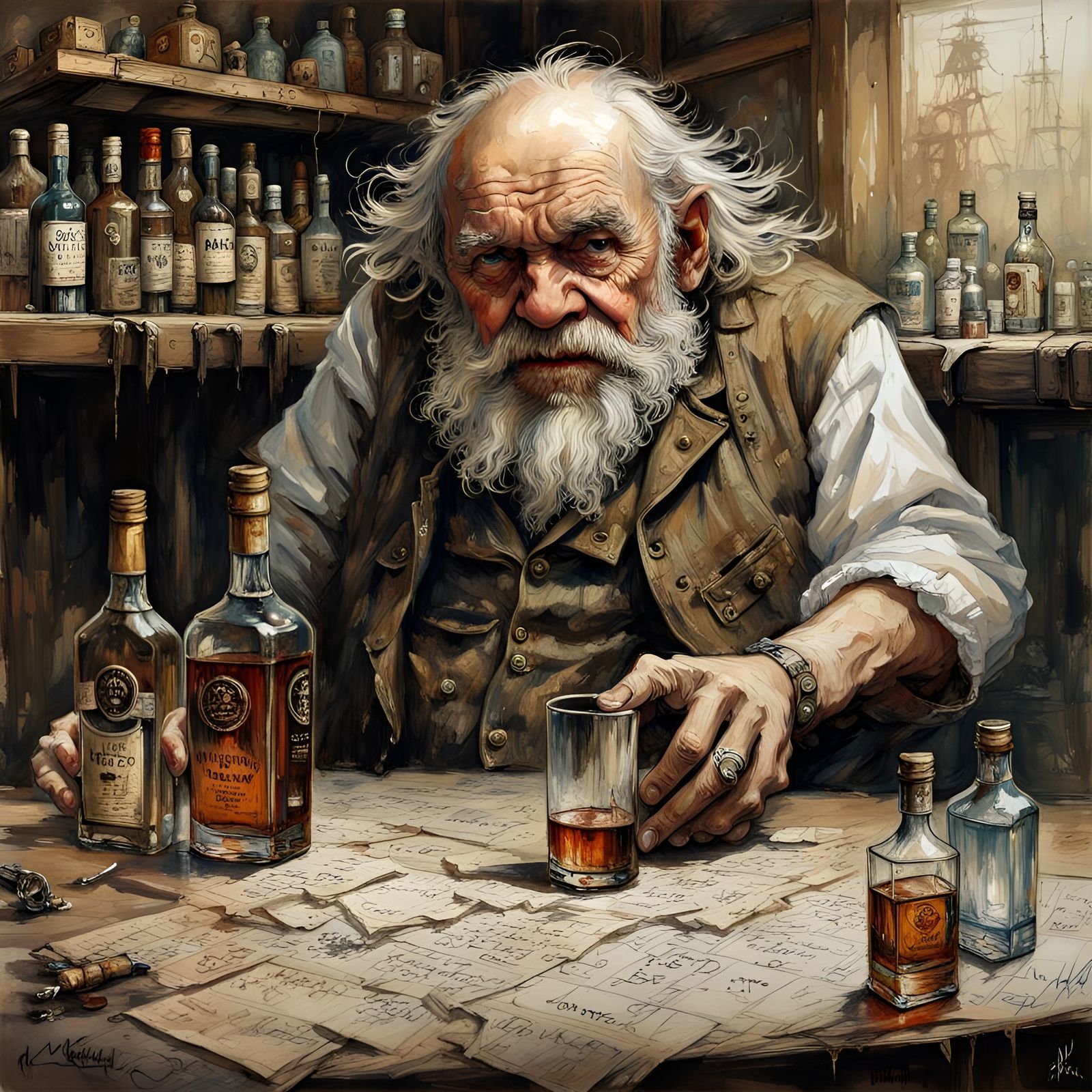 Whiskey and Old Lace: Intricate Fantasy Art
