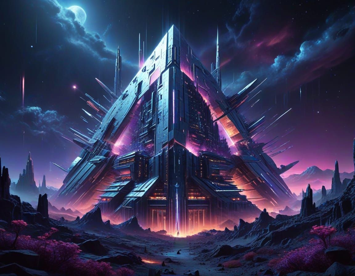 Cyberpunk Dreamscape on the Moon