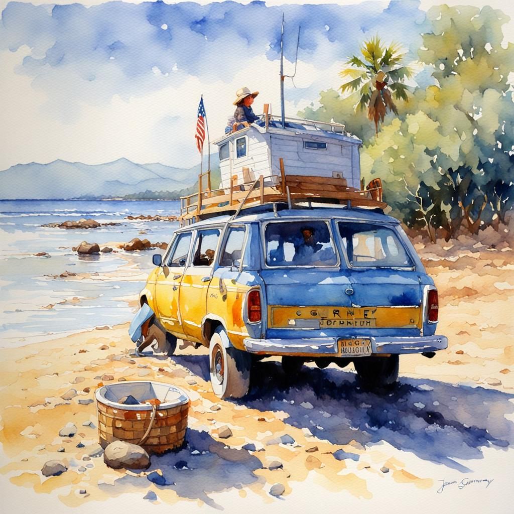 Charming Watercolor Painting in Gurney Style