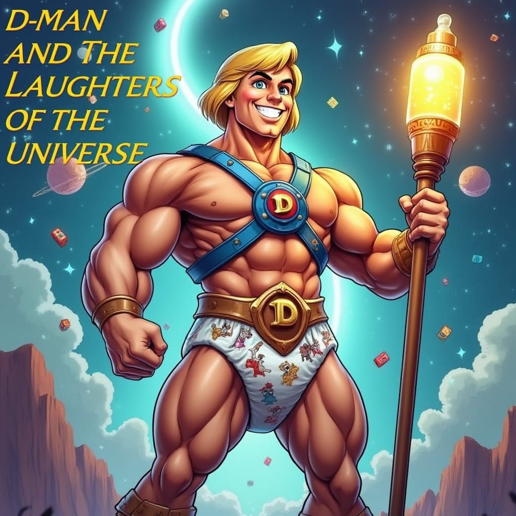 Heroic Adult Baby D-Man Embodies Power with Glowing Staff an...