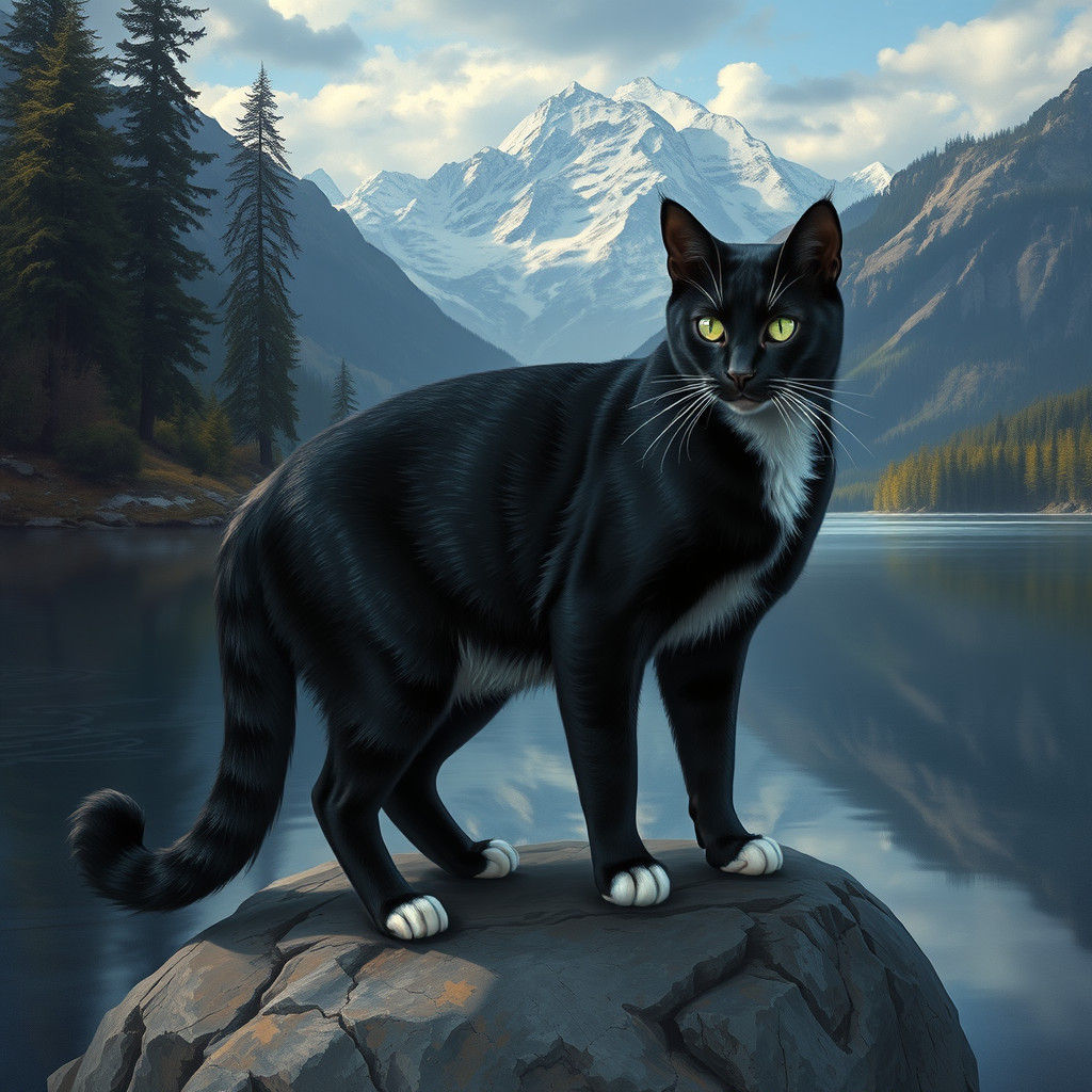 Regal Cat Surveys Its Kingdom: Fantasy Concept Art