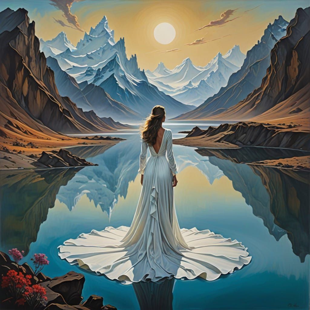 Surreal Landscape with Melting Mountains Unveiled