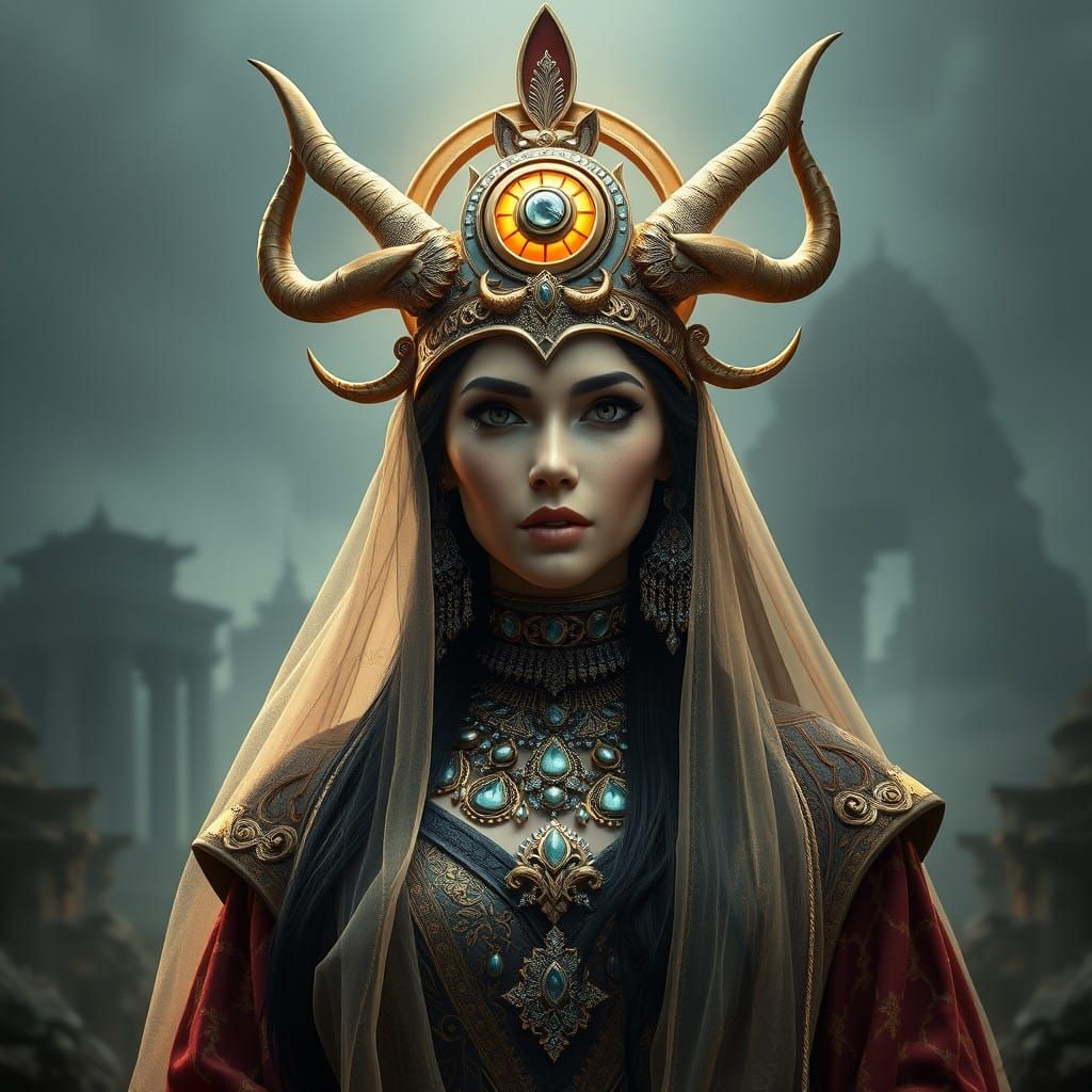 Mystical Goddess Radiates Power and Enchantment in Regal Spl...