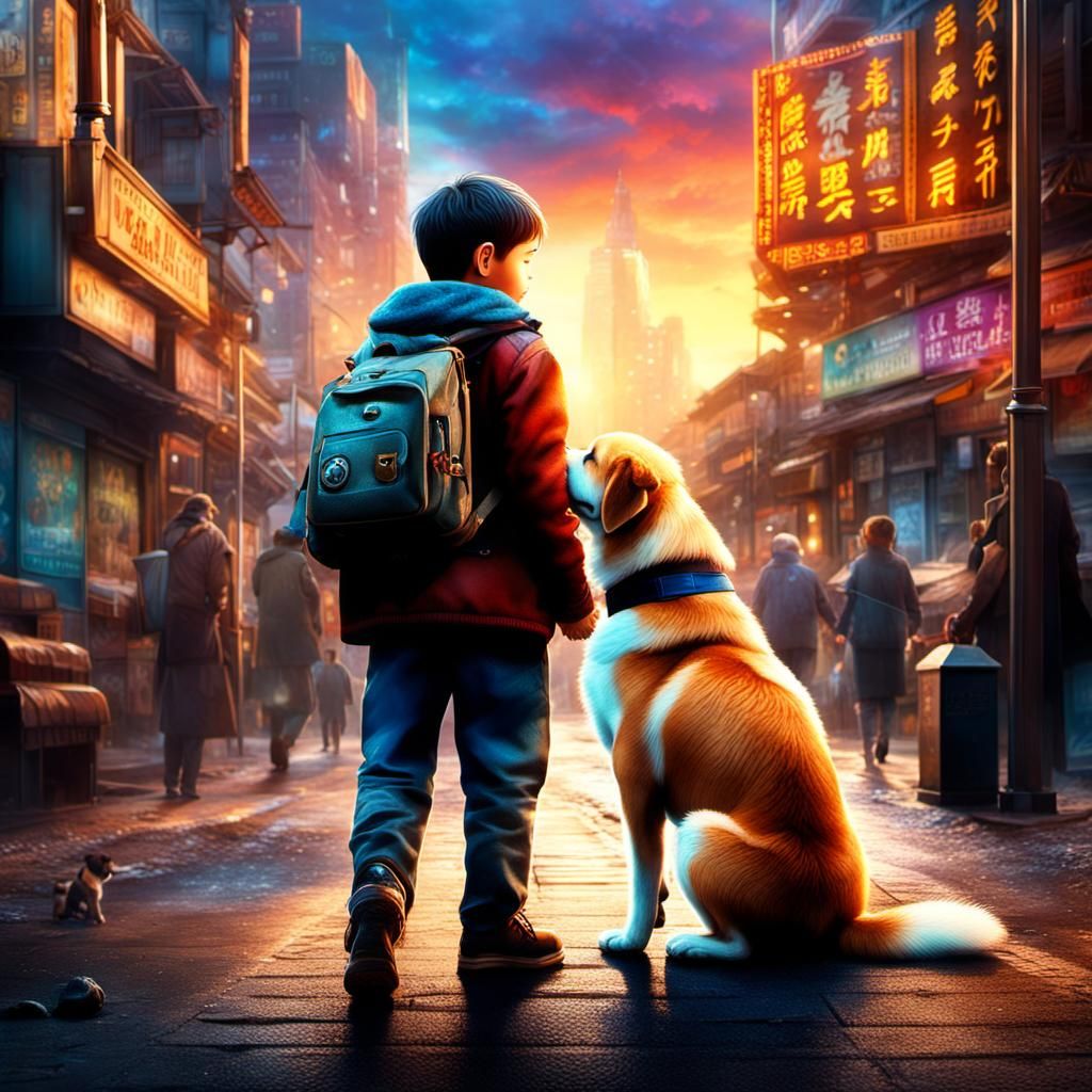 Boy and Dog Reunion: A Happy Moment