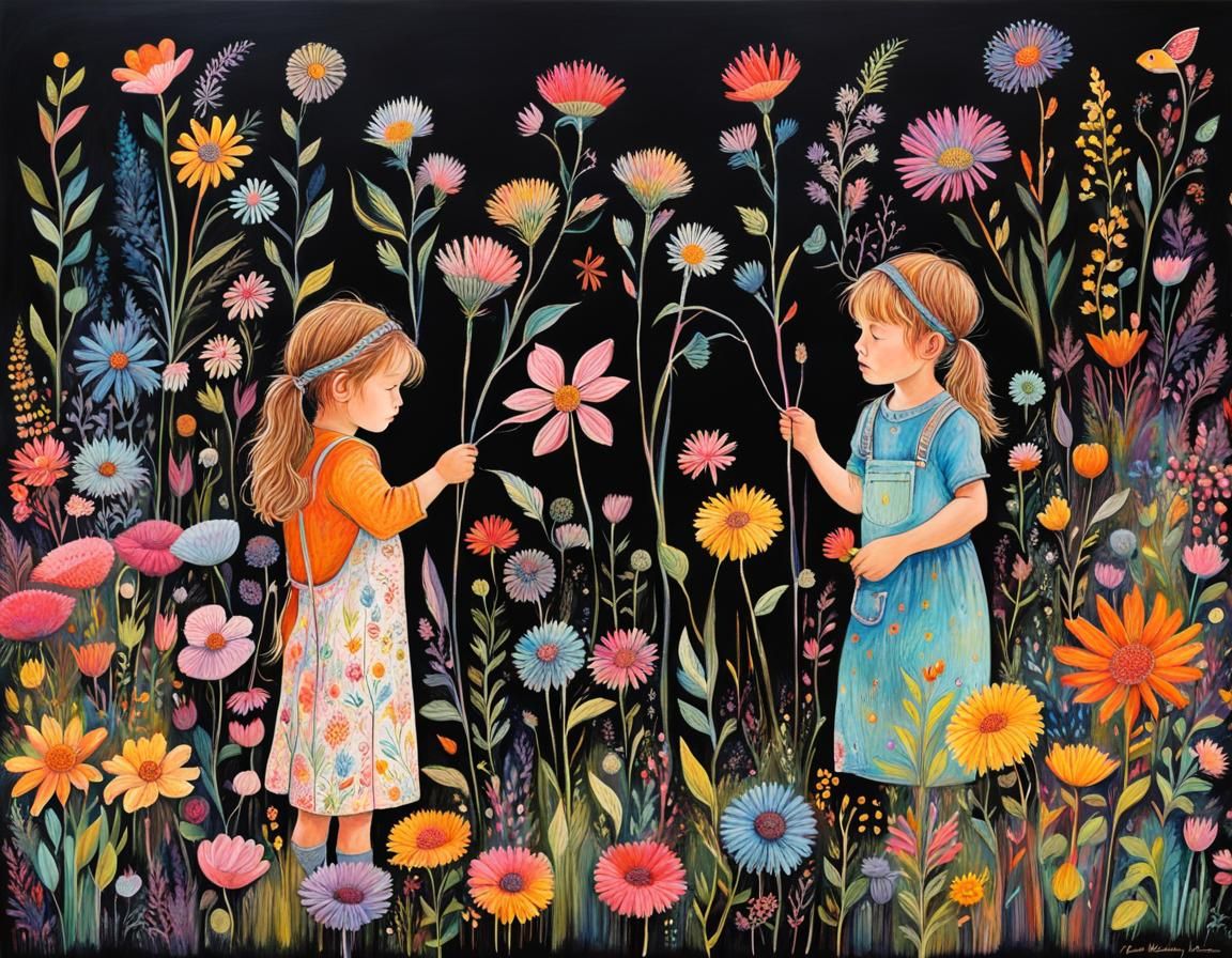 Children Create Chalk Meadow, Art Brut Style