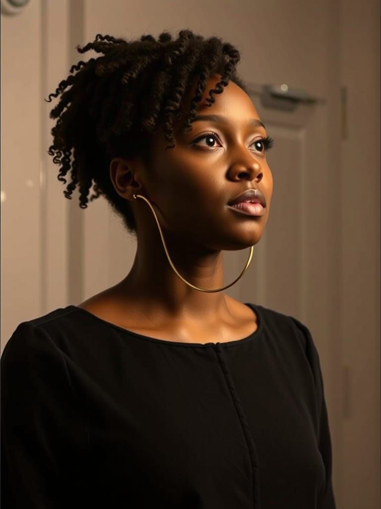 Photo-Realistic Portrait of a Young Black Woman