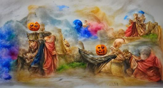 Renaissance Watercolor Painting: Trick or Treat
