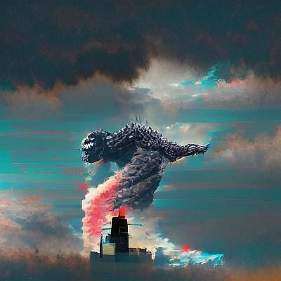 Godzilla Image Generated From Simple Prompt