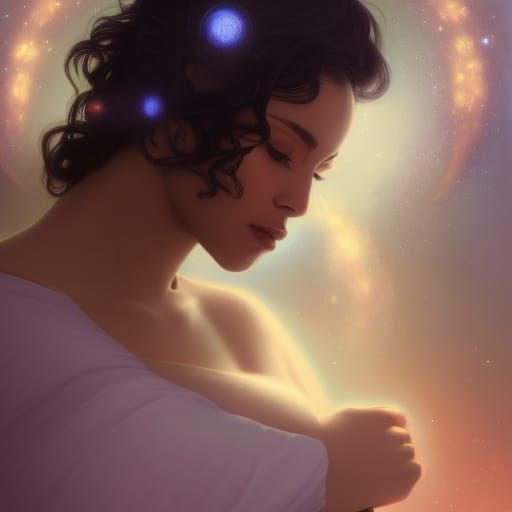 Eternal Embrace: A Cosmic Soulmate Portrait