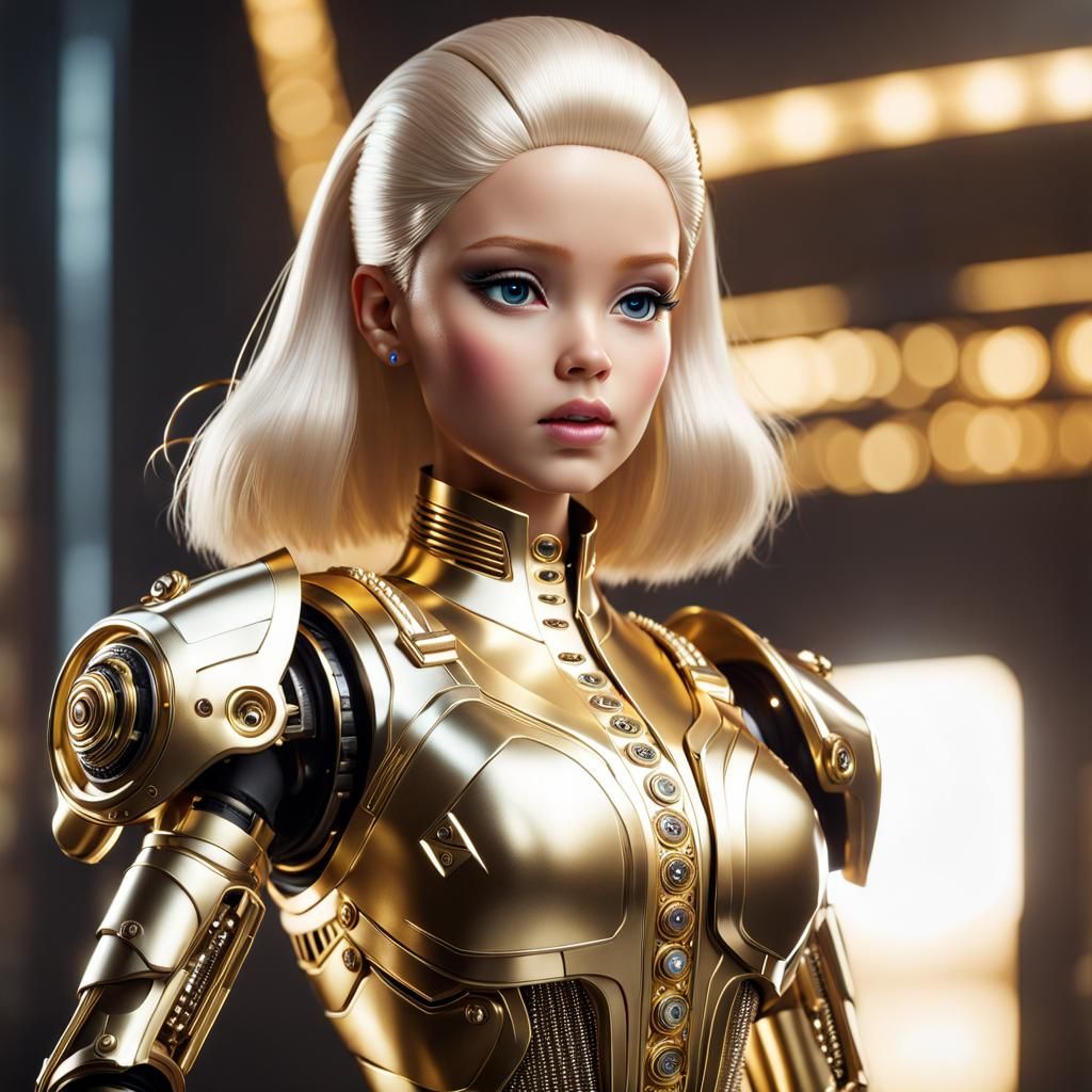Little Barbie Cyborgs in Elegant Biomechanical Armor