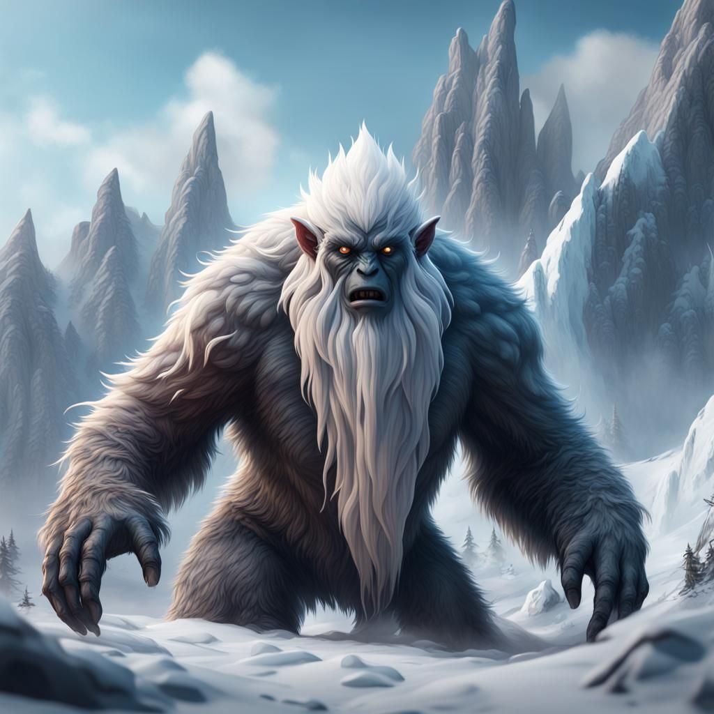 Detailed Matte Painting of a Yeti