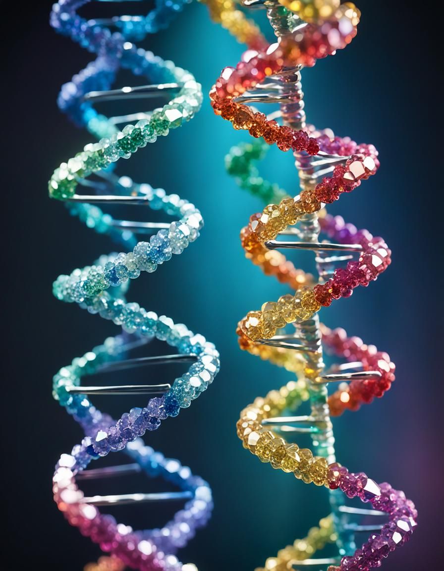 Rainbow Crystal DNA Helix in Macro Focus