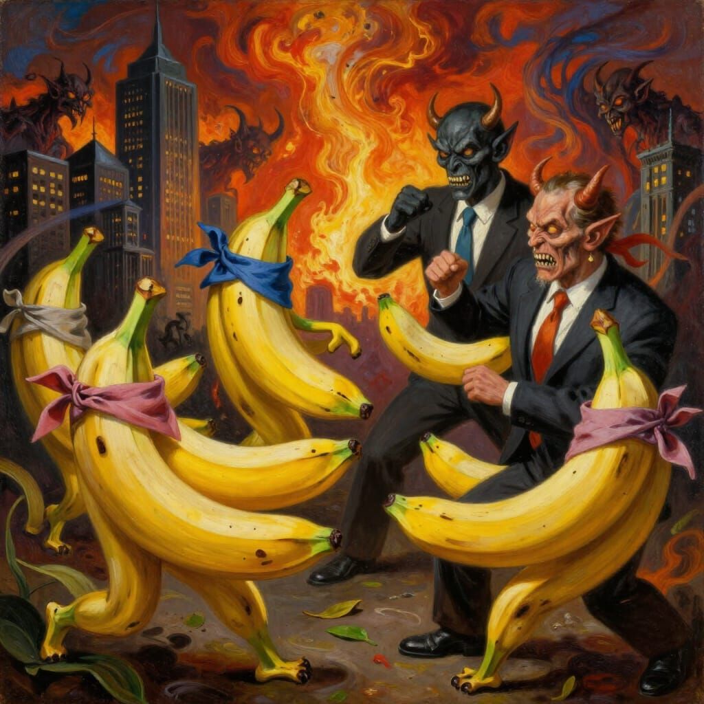 Anthropomorphic Bananas Wage Holy War for Plantain Freedom