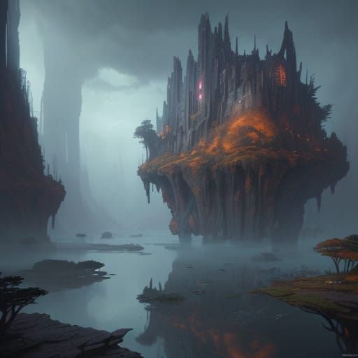 Mystical Realm of Wonder in Exquisite Matte Painting
