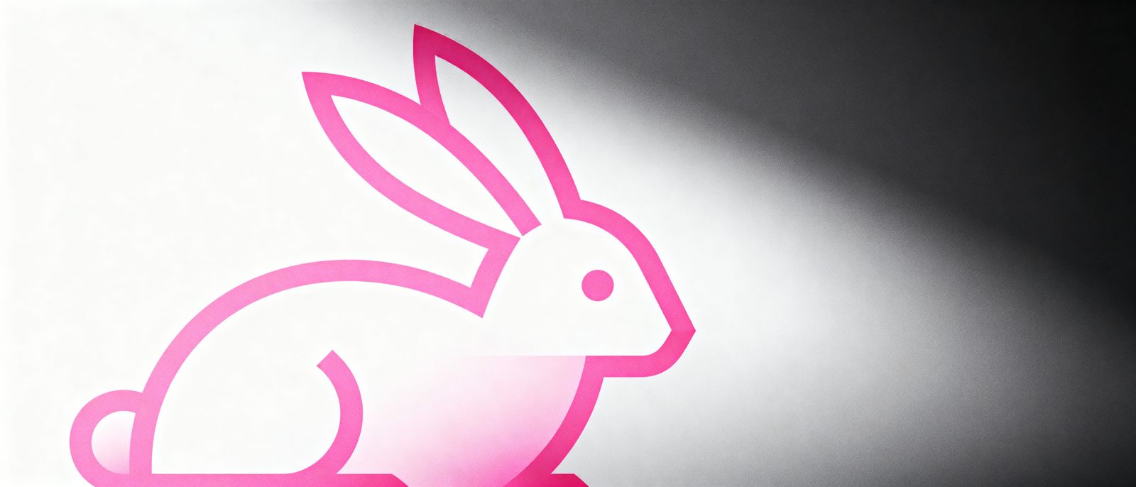 Minimalist Pink Bunny Geometric Vector Art