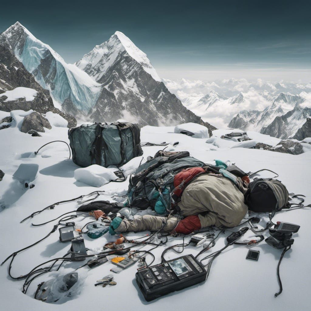 Dead Climber on Everest, Surreal Photography
