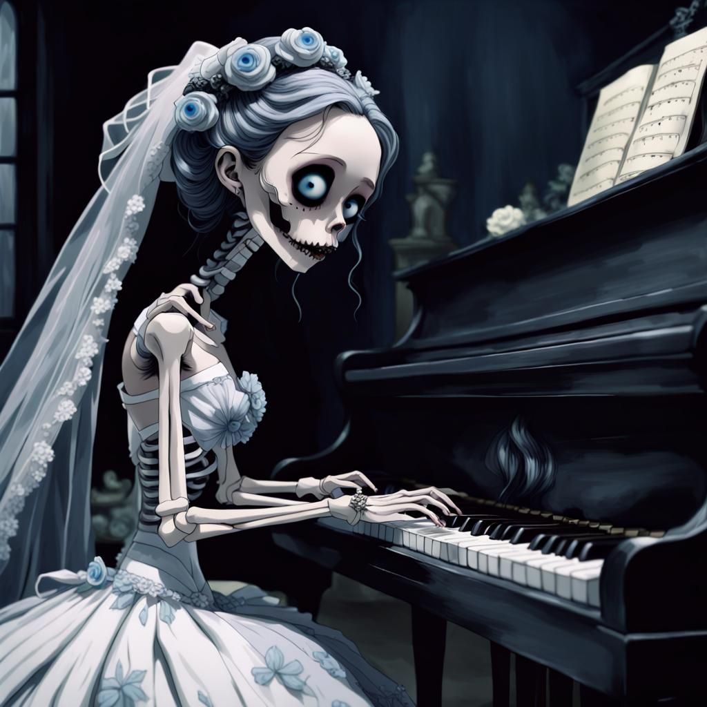 Inspired by the Tim Burton anime movie, a dead bride playing...