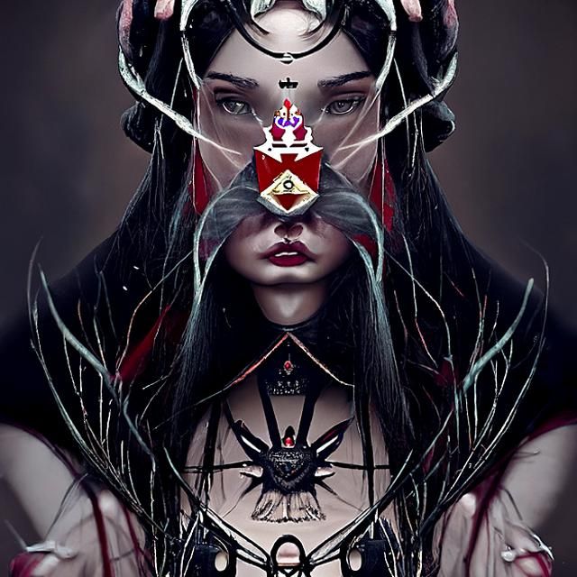 Demonic Woman with Magic Orb as Digital Art