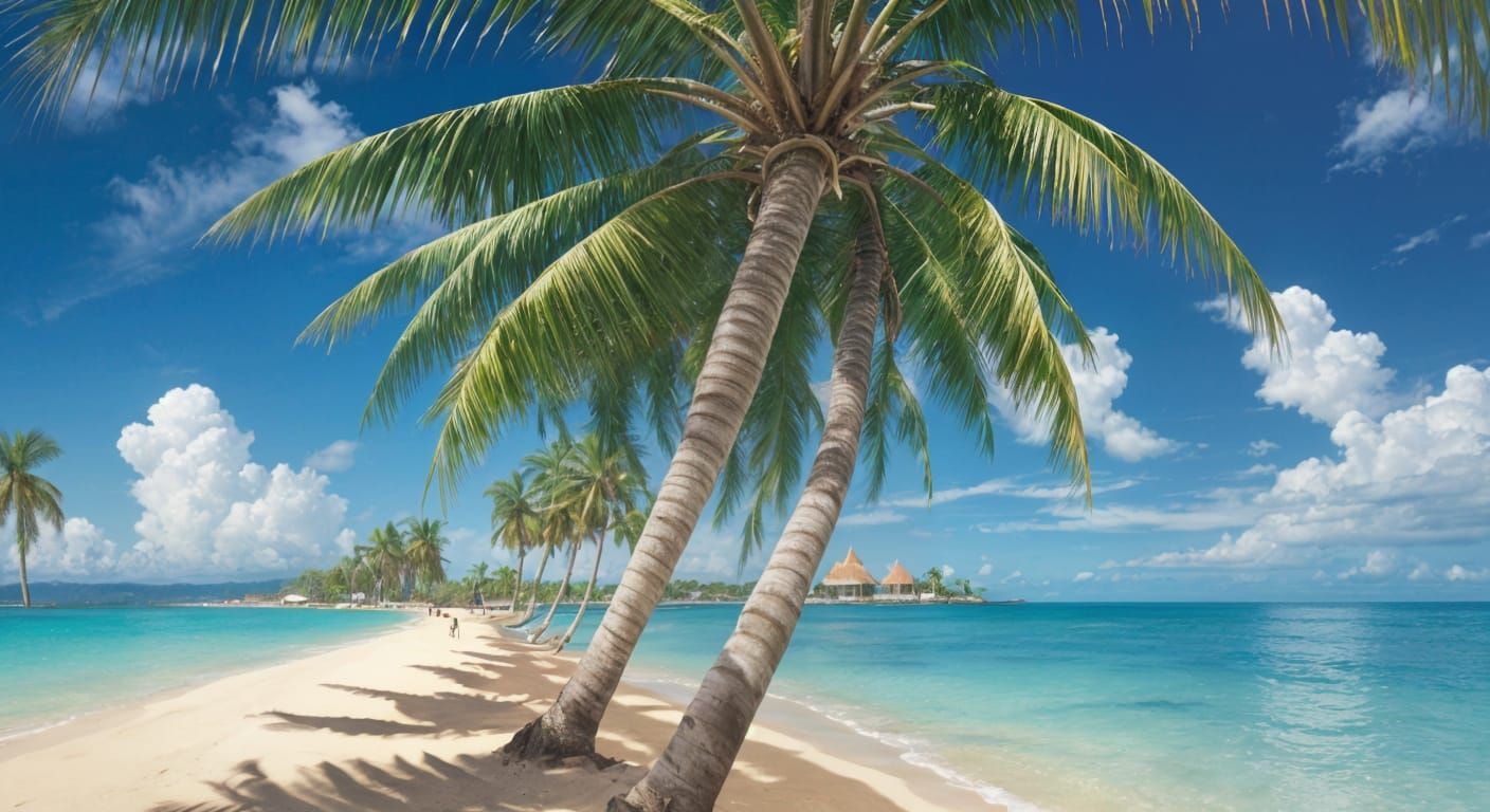 Vibrant Tropical Island Paradise in Serene Warmth